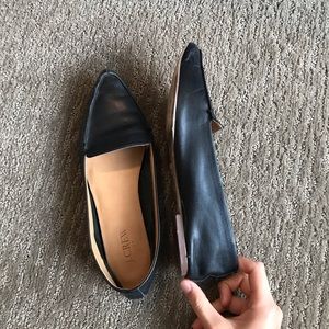 J Crew Simple Black Leather Loafers